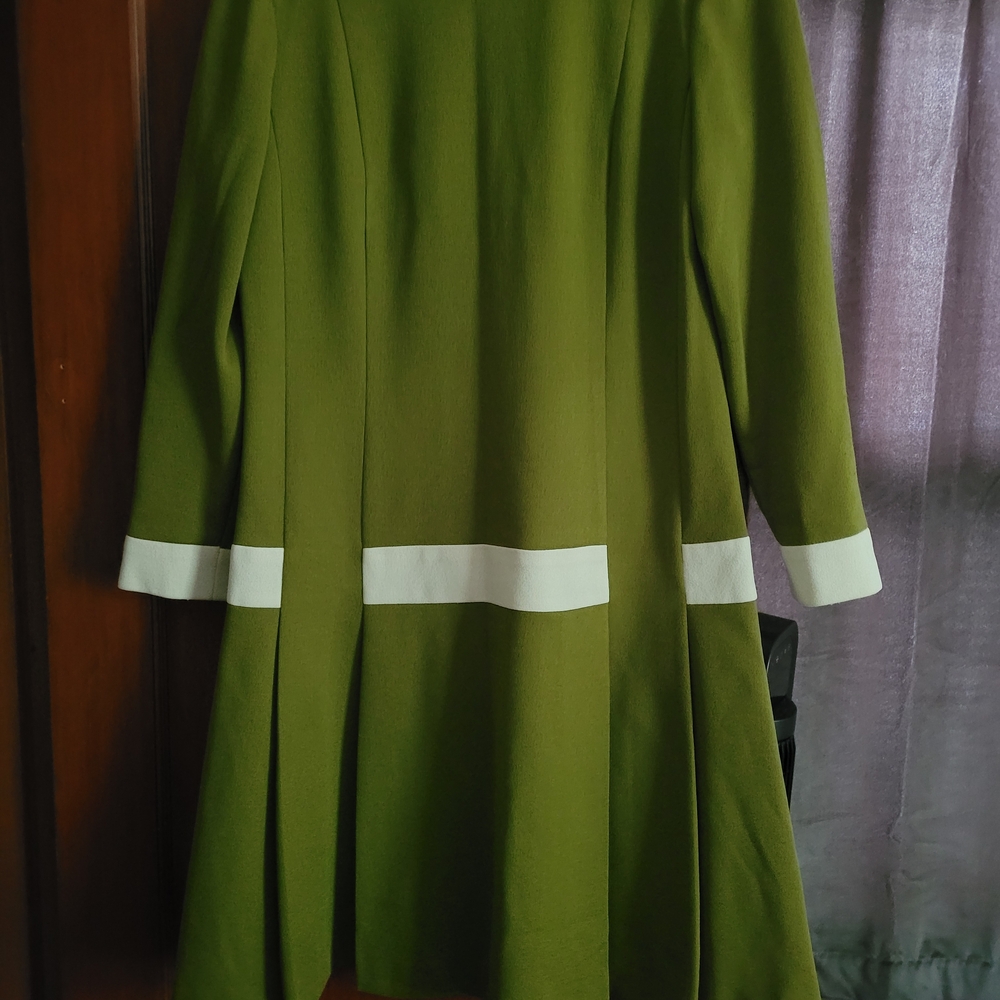 Rothschild Olive Dress with White Trim